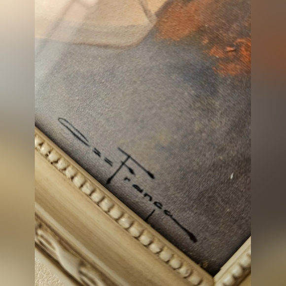 Vintage Ozz Franca Print Big Eyes Girl Ballerina Picture Framed - Picture 3 of 4